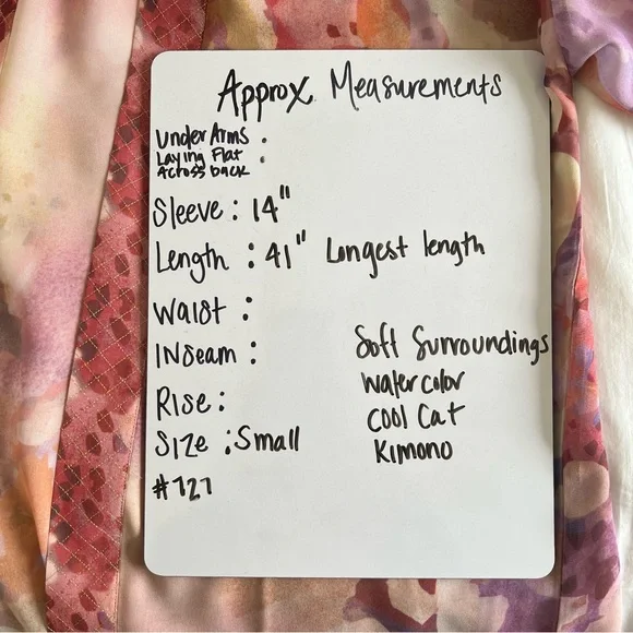 NWT Soft Surroundings Cool Cat Watercolor Kimono Size Small - Picture 12 of 12